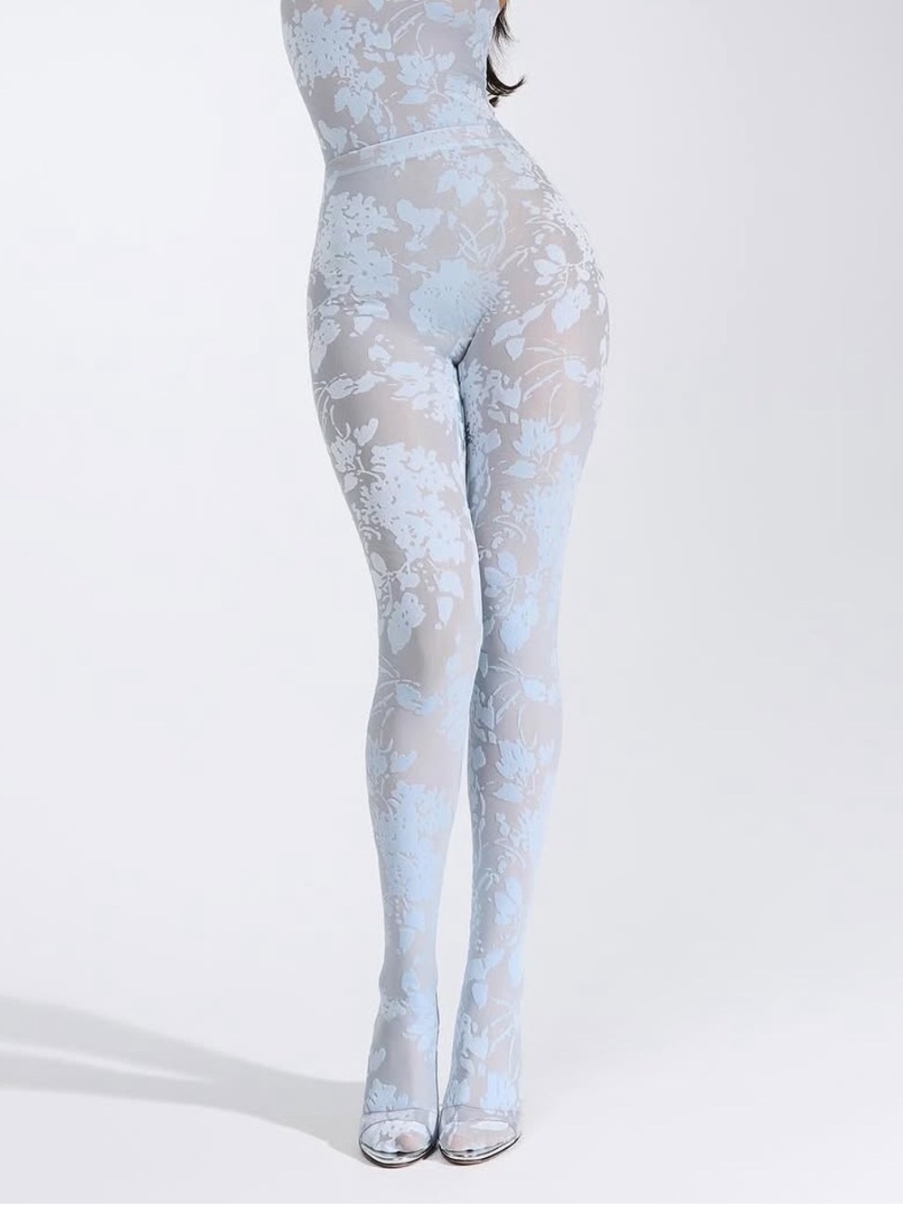Naked wardrobe velvet blue footed legging tights medium